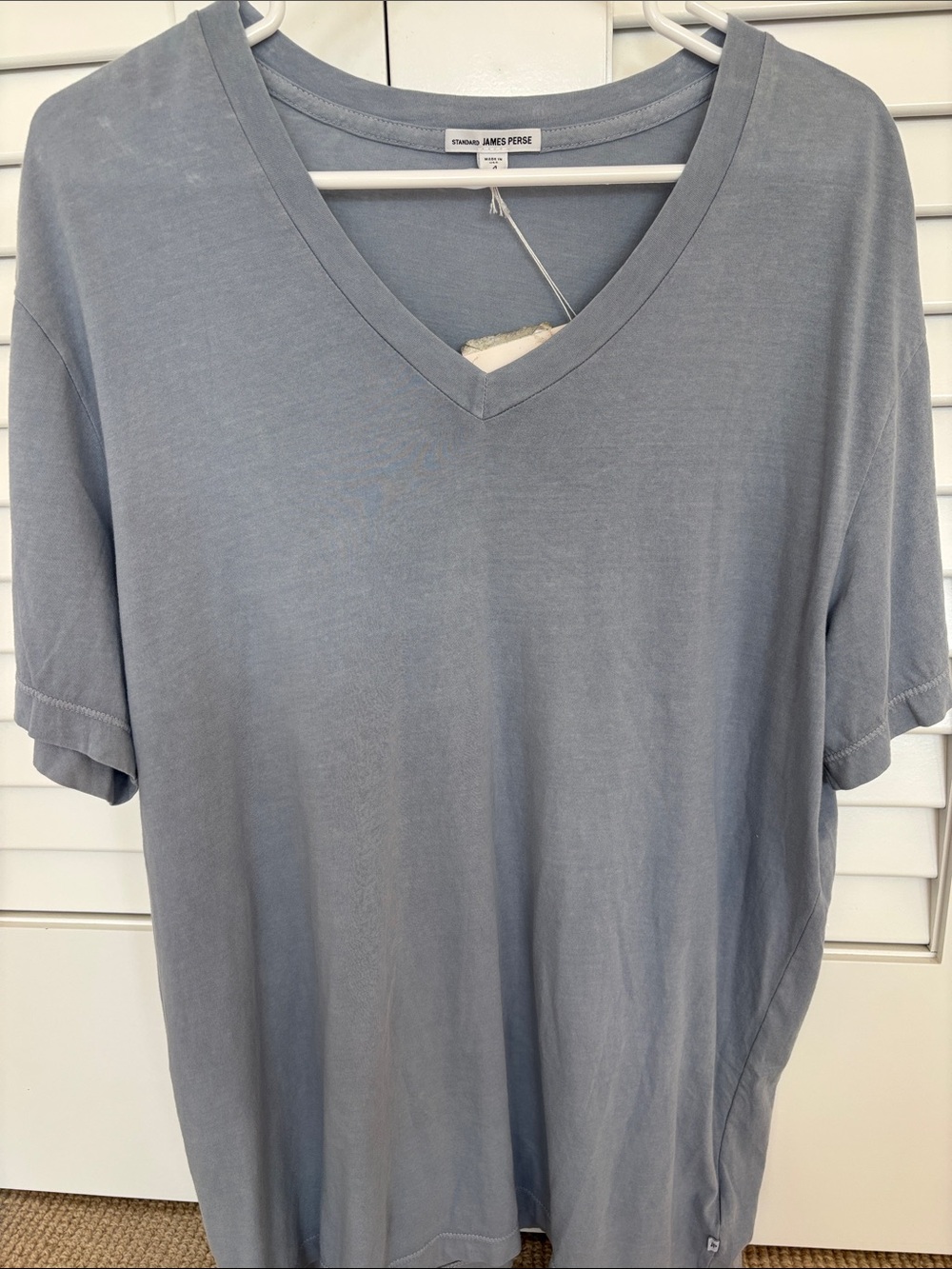 James Perse Men's V-Neck Tee in Light Blue